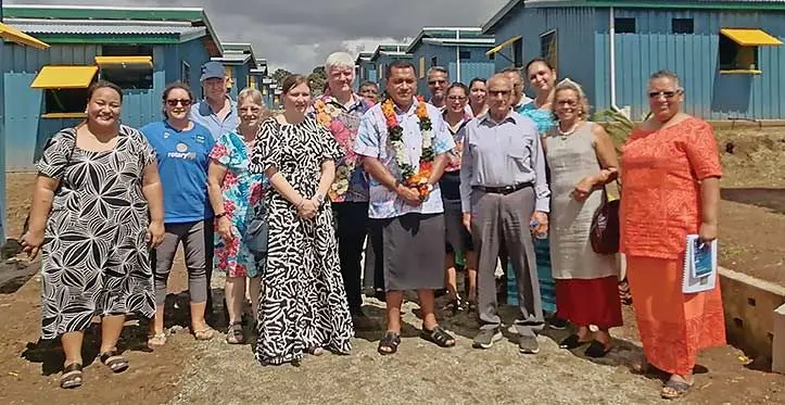 Minister for Housing and Local Government, Maciu Katamotu with stakeholders at the new stage 2 Koroipita House, Lautoka. Photo: Mereleki Nai