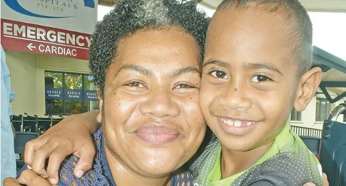 Mere Tikotani with her seven-year-old son Setareki.  Photo: Ronald Kumar