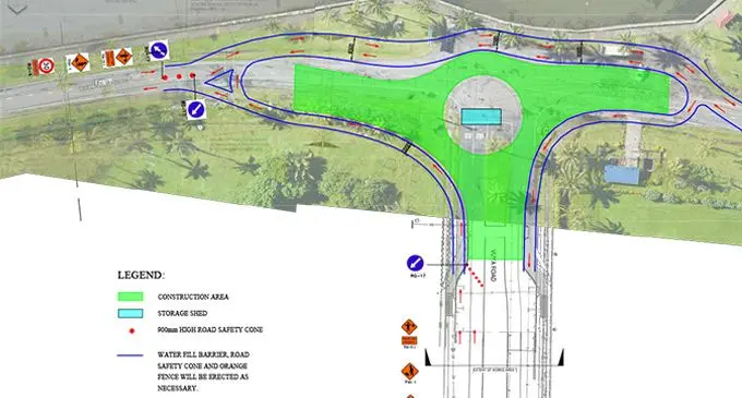 Vuya Road and Queen Elizabeth Drive Roundabout plan. Source: Fiji Roads Authority.
