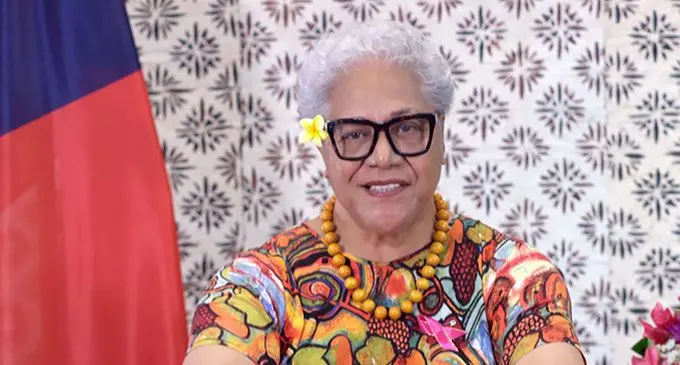 Samoa’s Prime Minister Fiame Naomi Mata’afa addresses the UN Human Rights Council in a session for her country’s Universal Periodic Review, 4 November, 2021. Photo: Samoa Ministry of Foreign Affairs and Trader