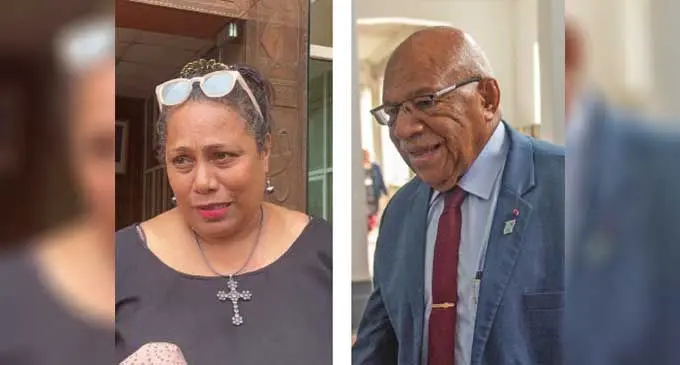 Commissioner FICAC Barbara Malimali and Prime Minister Sitiveni Rabuka.