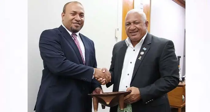 Fijian Prime Minister, Honourable Josaia Voreqe Bainimarama received a farewell courtesy call from the High Commissioner of Solomon Islands, His Excellency William Soaki.