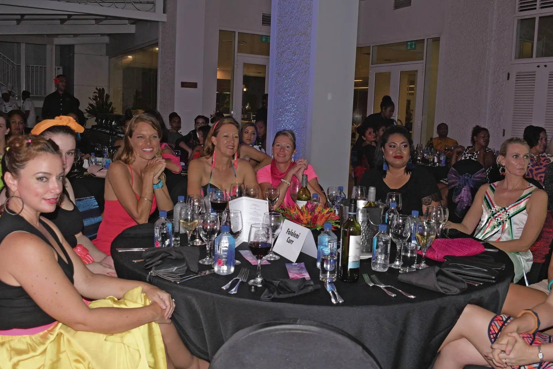 New Zealand High Commissioner's wife Folaleini Curr in second from right with friends and family during the Fiji Fashion Council awards night at Suva's GPH on February 2,2019.Photo:Simione Haravanua.