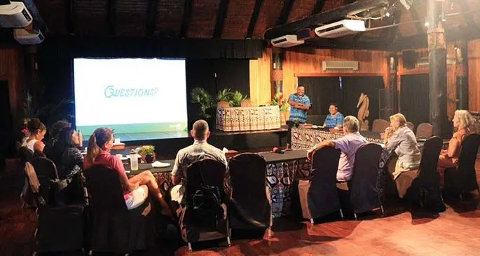 Members of the Savusavu Tourism Association during the Tourism Fiji Regional Roadshow at Wasawasa Conference Centre in Savusavu on March 29, 2021.