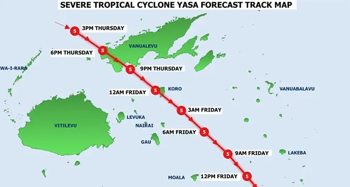 The latest track map from the Fiji Met Office.