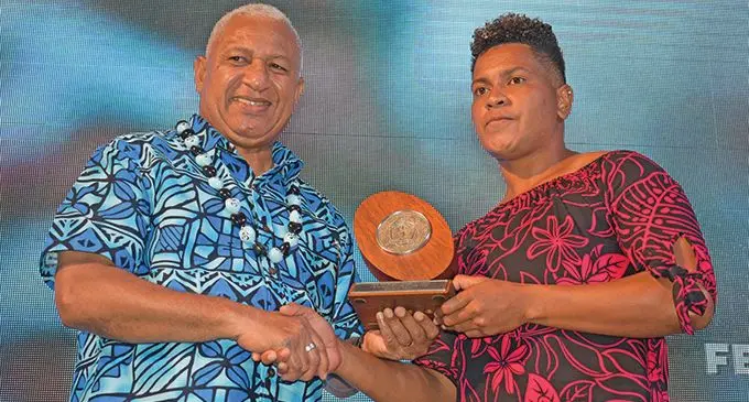 Fiji rugby 7s female player of the year winner Lavenia Tinai during the FRU Awards night at the GPH Suva on February 9,2019.Photo:Simione Haravanua.