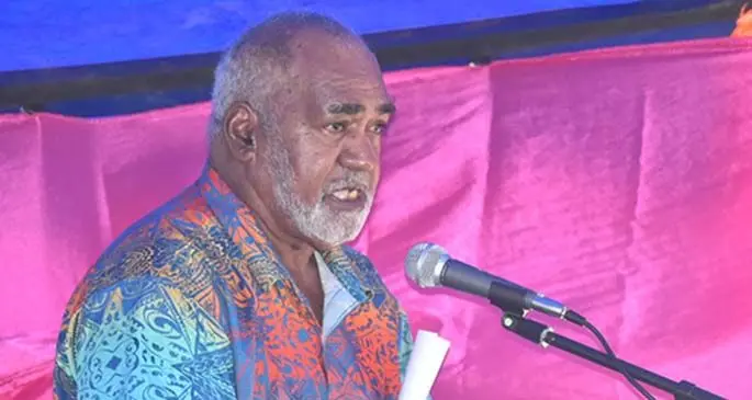 Josefa Turuva speaking at Namoli Village. Photo. DEPTFO News