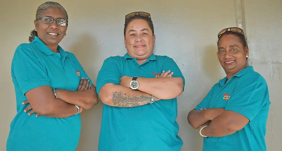 Female taxi drivers from left: Irene Pal, Lucy Turagabaleti and Prakash Wati. Photo: Romeka Kumari