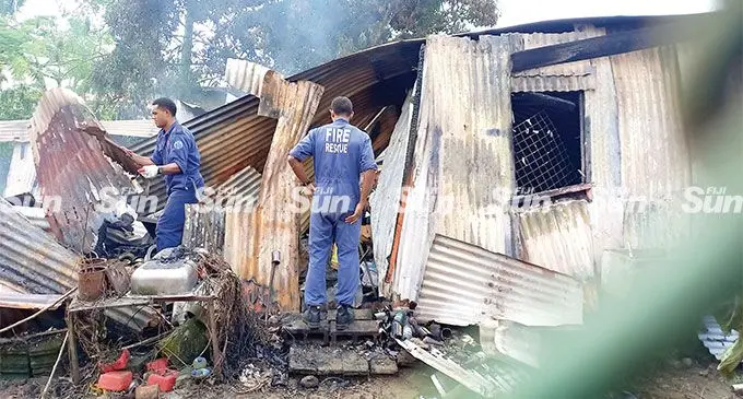 A National Fire Authority team (pictured) was at the scene on Friday morning to gather information as it investigates the cause of the incident.