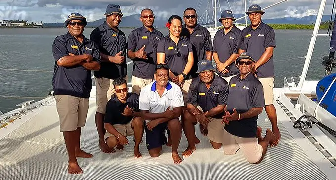 The SABRE team - Front left to right: Ashneel Datt, Shobnil Chandra, Sakiasi Turagaca, Taitusi Qorowale. Back from left to right: Captain Mosese Sovatabua, Sairusi Rokoleka, Isaia Rudu, Elizabeth Antonio, Captain Vatili Turuva, Sailasa , Malakai Cakacaka. Photo: Maraia Vula