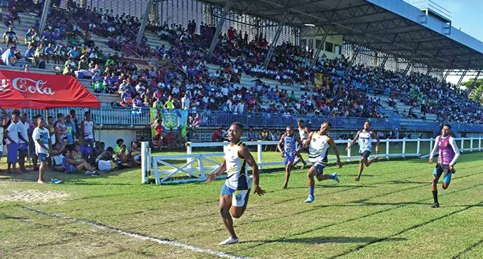 Cuvu College Paula Nasara wins gold in the Senior Boys 100m event at the Lawaqa Park in Sigatoka on March 15, 2019. Photo: Waisea Nasokia