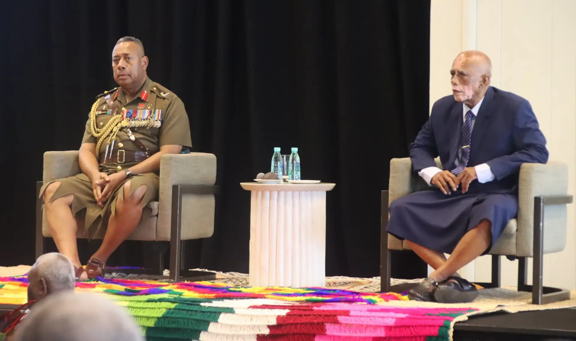 Republic of Fiji Military Forces (RFMF) Commander Major General Ro Jone Kalouniwai with Roko Tui Ba, Iliesa Delasau during Ba Provincial Council Meeting at Sofitel Fiji Resort and Spa in Nadi