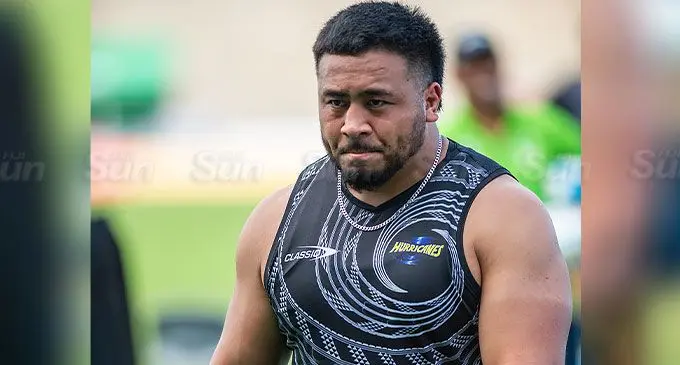 Hurricanes hooker Asofa Aumua during the captain’s run at the HFC Bank Stadium in Suva on April 18, 2024. He was named Super Rugby Player of the Week after a superb performance against the Chiefs. Photo: Leon Lord