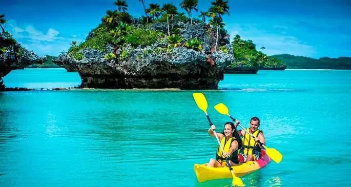 Guests on the MV Reef Endeavour get to enjoy a hive of activities as part of the tour, including water sports such as kayaking.