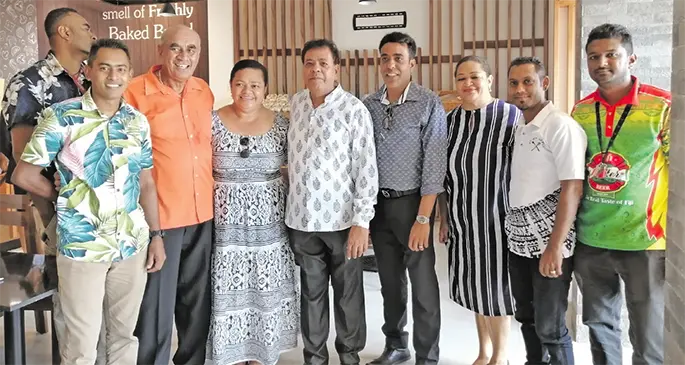 Paradise Beverages Fiji sales and marketing manager Joe Rodan (third left) and Jayanti Meghji (fifth left), P Meghji director Romit Meghji (sixth left) with guests at the opening of the Fresh Choice supermarket in Walu Street, Lautoka on March 26, 2021. Photo: Susana Hirst-Tuilau