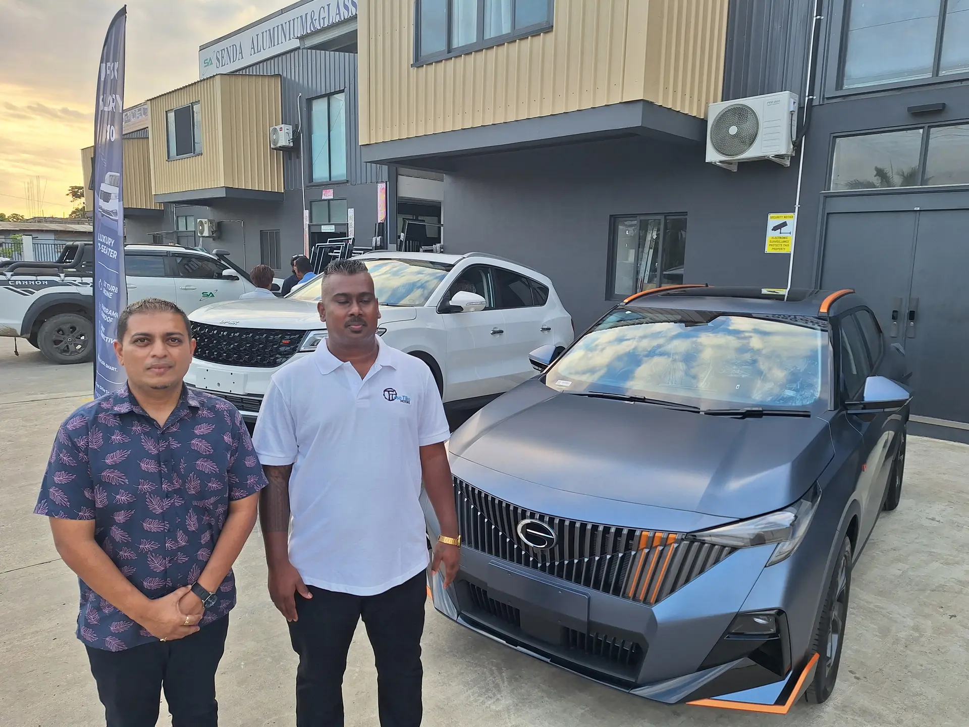 Nadi Chamber of Commerce and Industry president Lawrence Kumar, with JR Group finance and compliance manager Kritesh Narayan. 