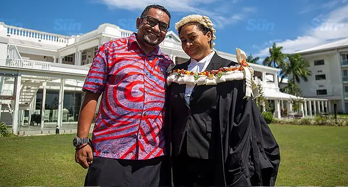 Miliana Ratu with her husband Ratu Jope Uqeuqe Ratu at the Grand Pacific Hotel on November 19, 2021. Photo: Leon Lord