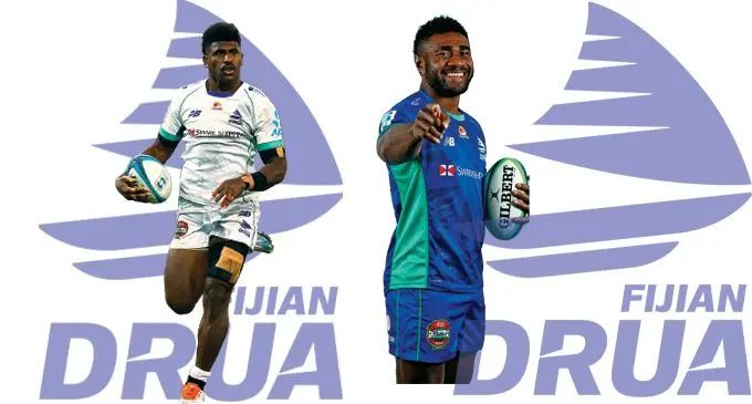 Swire Shipping Fijian Drua reps Kalaveti Ravouvou (left) and Vinaya Habosi will feature against the Waratahs today