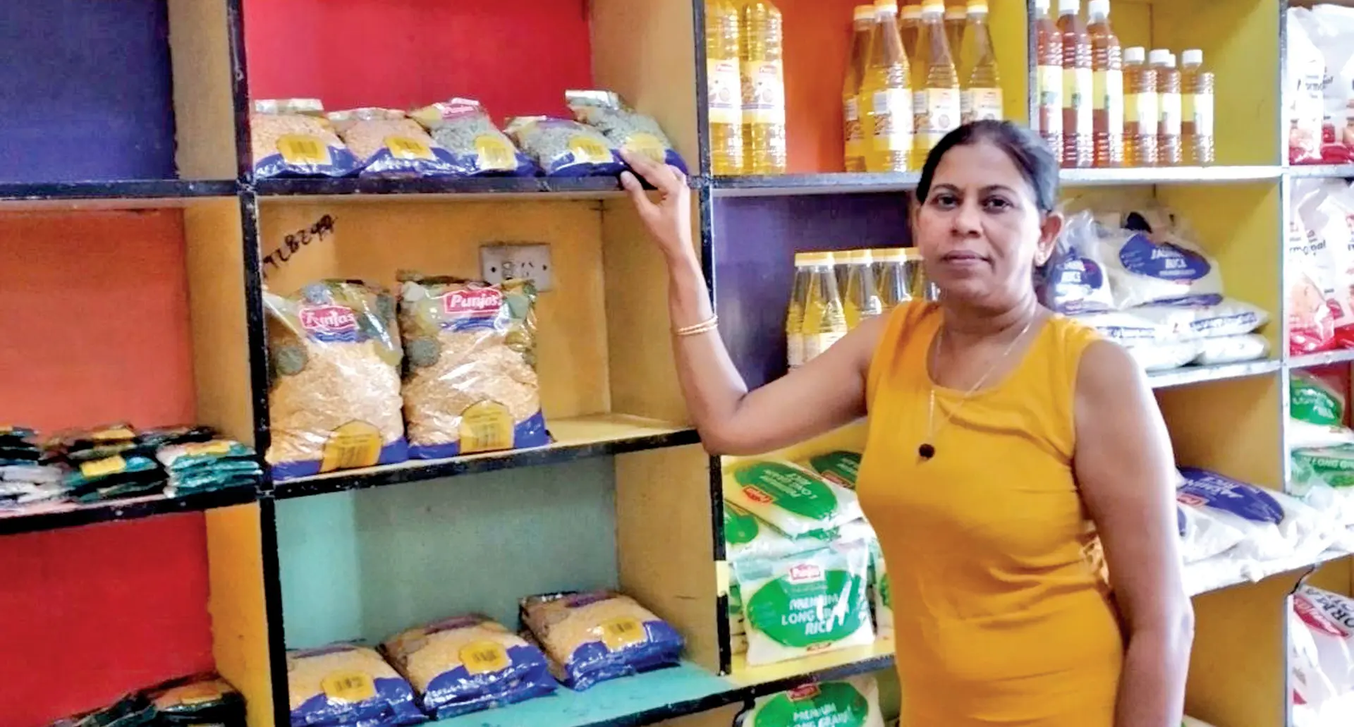 Sangeeta Devi setting up her Mini Mart for opening in Lautoka.  