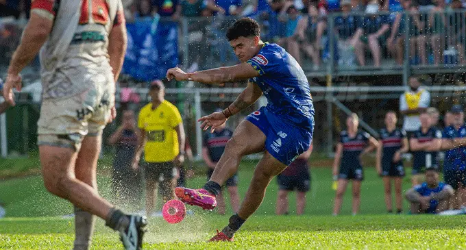 Isaiah Armstrong- Ravula is the Fijian Drua’s top points scorer in Super Rugby Pacific. Photo: LEON LORD