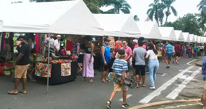 An estimated 500 people walked through the Suva Roc Market yesterday. Photo: Kelera Sovasiga