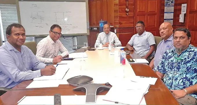 EFL management in discussions with FEWA executives on March 22, 2023 at the EFL head office. Photo: EFL