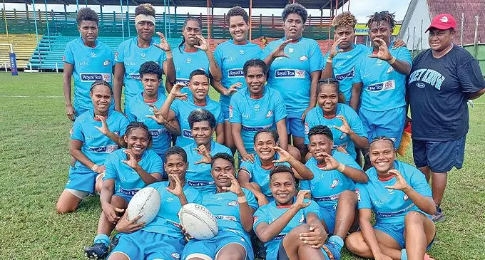 Cakaudrove women’s team after beating Ba 24-23 during the Royal Tea Ranadi Cup quarter final at Subrail Park in Labasa on April 20, 2024. Photo: Shratika Naidu