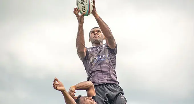 Olympian Jasa Veremalua in action for BLK Stallions at the Super 7s Series on January 23, 2021. Photo: Leon Lord