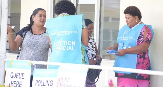 Voters wait to cast their vote at Nausori Technical schoolat Vuci Road Nausori on November 17, 2018. Photo: Ronald Kumar.