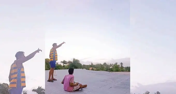 Avinesh Sajjan (left), with son Darren at Ritova St, Suva