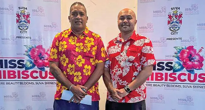 Hibiscus Standing Committee chair Opetaia Ravai and creative pageant director Andhy Blake.