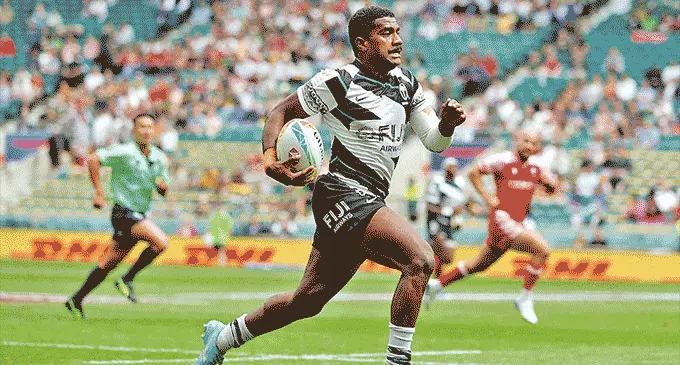 Philipo Bukayaro in full flight at one of the HSBC World Sevens Series tournaments.