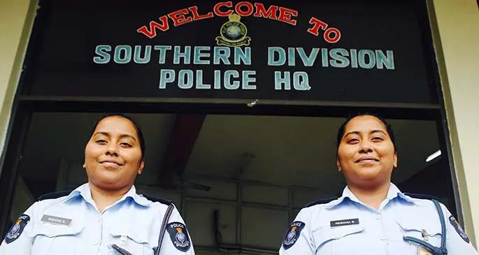 Police Constables Rishika Nand and Prishina Nand. Photo: Police Media Cell