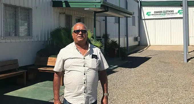 Satish Chand, Managing Director of Chand’s Clothing, outside his new Warehouse at Lovu, Lautoka.Photo: Charles Chambers  