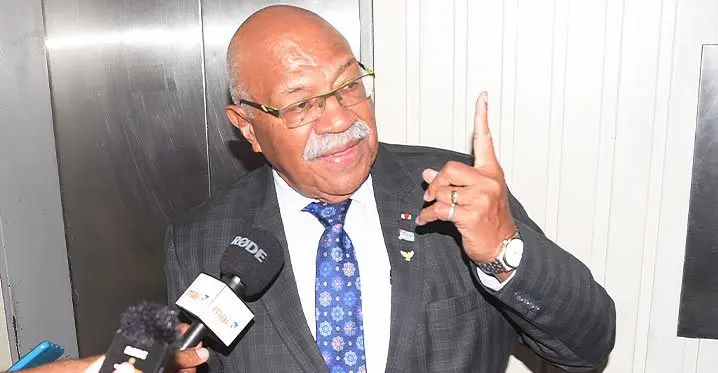 Prime Minister Sitiveni Rabuka spoke with members of the media outside the Office of the Prime Minister after a Cabinet meeting on February 14, 2023. Photo: Ronald Kumar