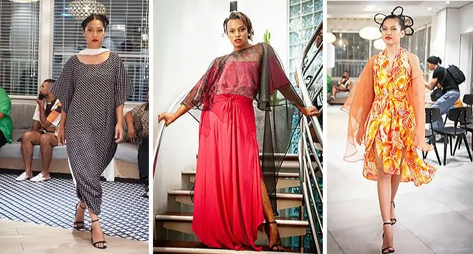 Examples of evening-elegance from Aisea   Konrote’s Hefrani Dreaming wear. Photo: DDV Media and PR