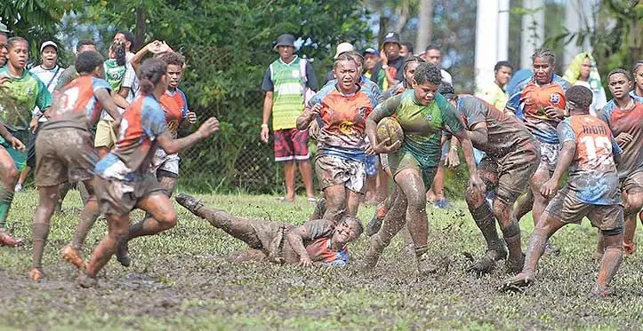 Weet-Bix Raluve rugby action at the Suva Grammar School ground on August 12, 2023. Photo: Ronald Kumar