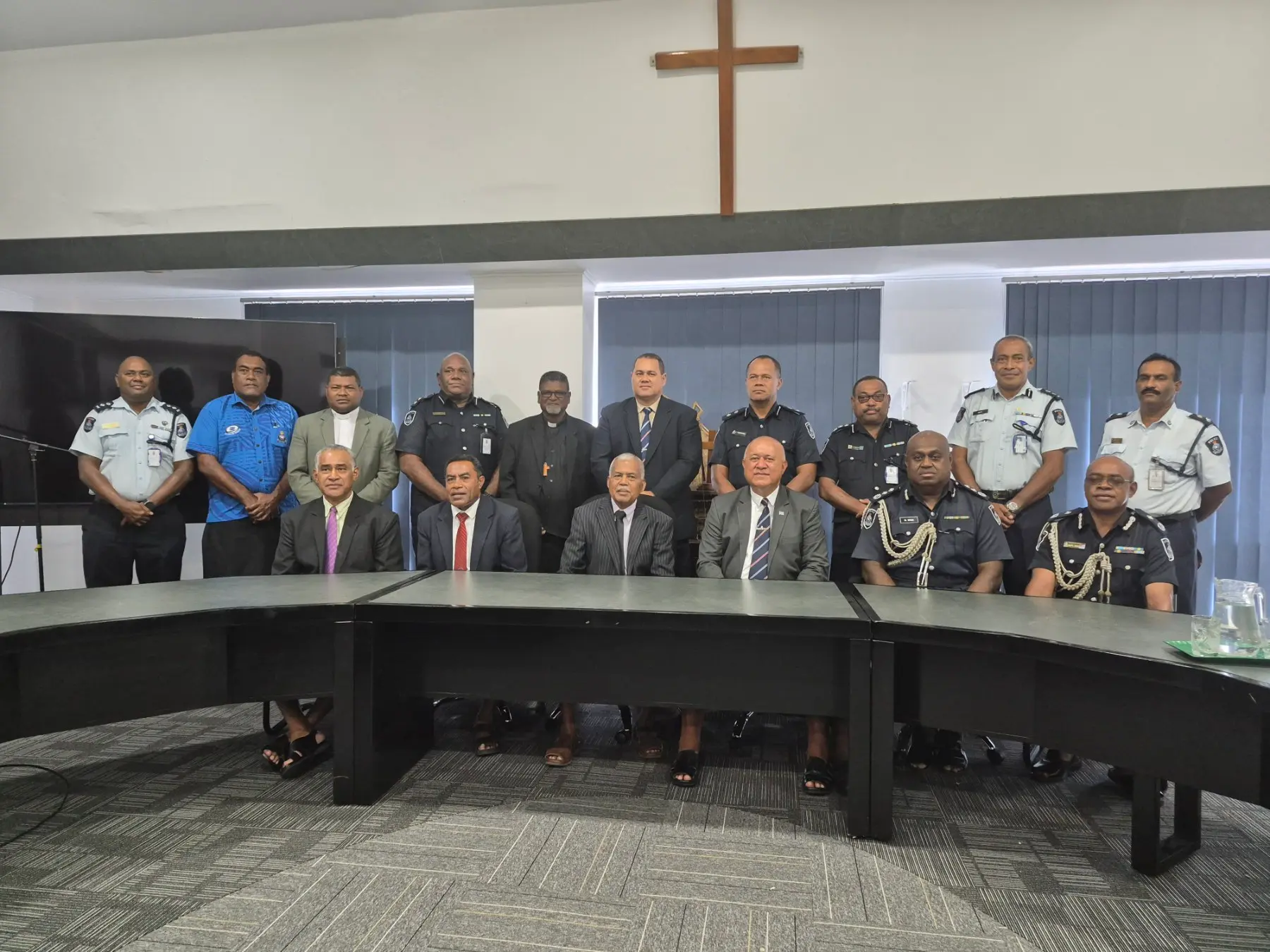  Minister for Policing and Communications Ioane Naivalurua and President of the Methodist Church of Fiji and Rotuma Dr Semisi Turagavou with participants during the soft launch of the Mission Veikauwaitaki at the Centenary Church on February 23, 2026.