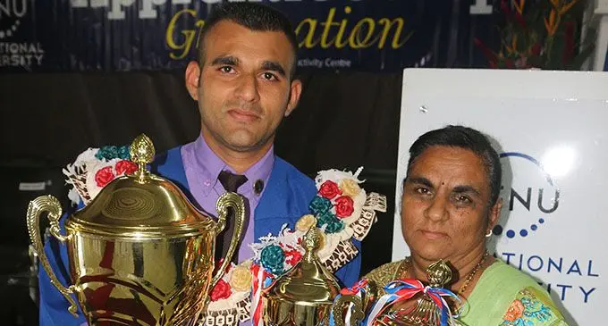 From left:  Best Apprentice HCV and best overall apprentice Deepshay Roy with mum Rajeshni Lata.