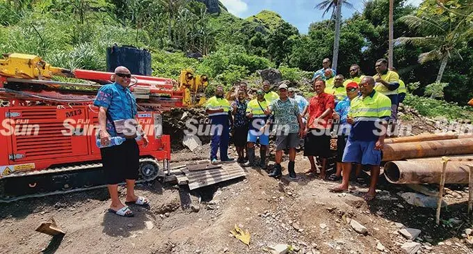 The borehole drill site in Daku Village on Kia Island, which was visited by the Minister for Lands and Mineral Resources, Jone Usamate, last December 2021  Photo by : Sampras Anand
