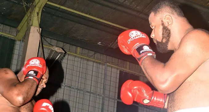 Petero Qica - Alipate Nagata in action at the Tilak High School hall in Lautoka on Saturday night. Photo: WAISEA NASOKIA