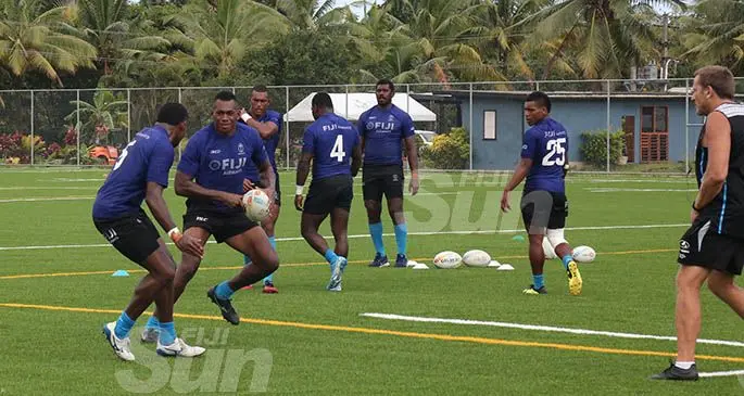 Fiji Airways Fijian 7s squad training session at the Uprising Beach Resort,Deuba on January 9,2020. Photo: Simione Haravanua