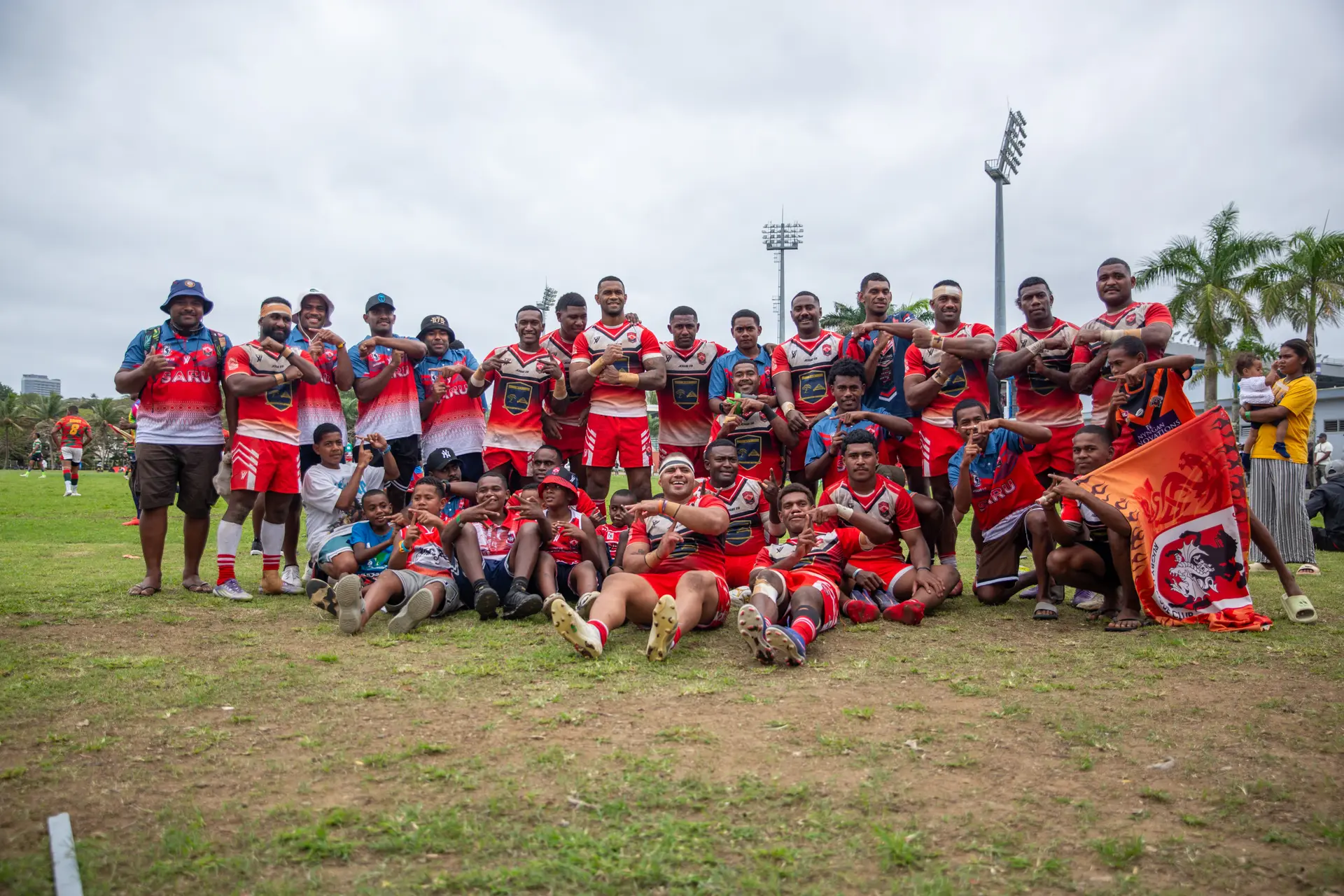 Saru Dragons rugby league team with supporters on September 12, 2026. Photo: Josua Buredua 
