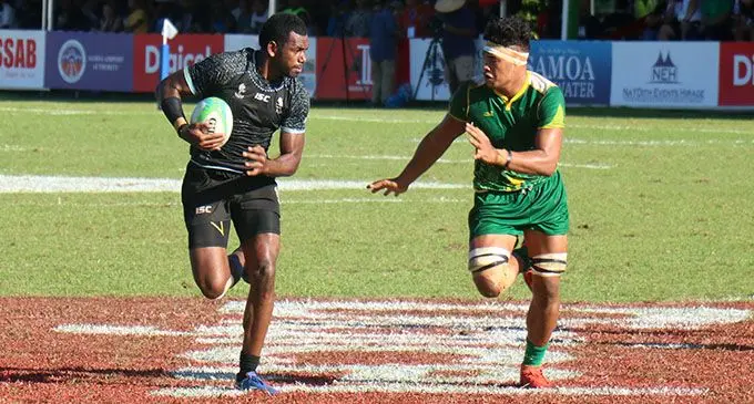 Isoa Tabu in action against Cook Island at the Pacific Games in Apia, Samoa on July 12, 2019.  Photo: Oceania Rugby