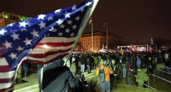 Supporters of sitting U.S. President Donald Trump gather at Freedom Plaza in Washington, D.C., the United States, Jan. 5, 2020. (Xinhua/Liu Jie)