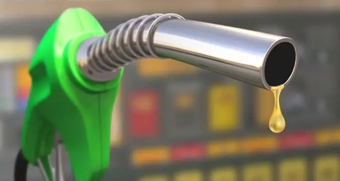 Gas pump with a drop of gasoline fuel.