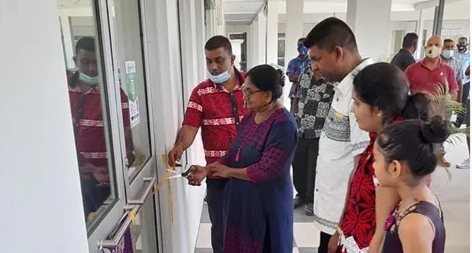 Uma Wati (second from left) opening the Hydro Restaurant with Patrick Prasad (center)at The Hub in Waiyavi, Lautoka on October 13, 2021. 