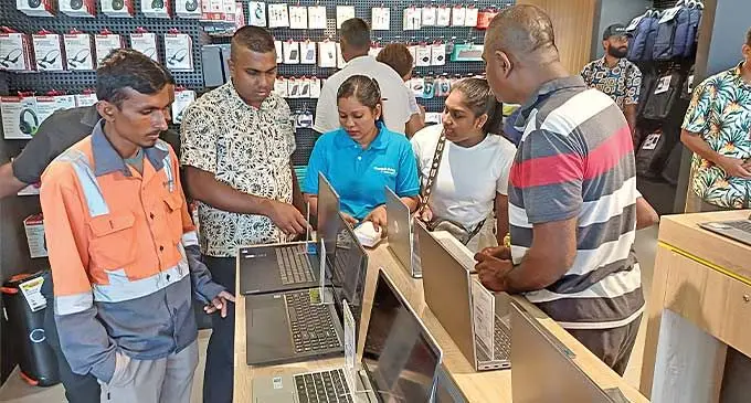 Customers gathered during the opening at Damodar City Complex in Labasa on February 2, 2024. Photo: Shratika Naidu