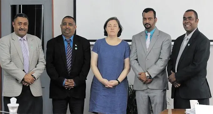 Shelley Casey (third from left) with the Standing Committee on Justice, Law. and Human Rights. Photo: DEPTFO News