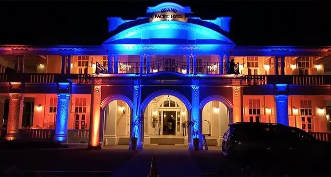 The Grand Pacific Hotel on night display. Photo: InterContinental Hotel Group